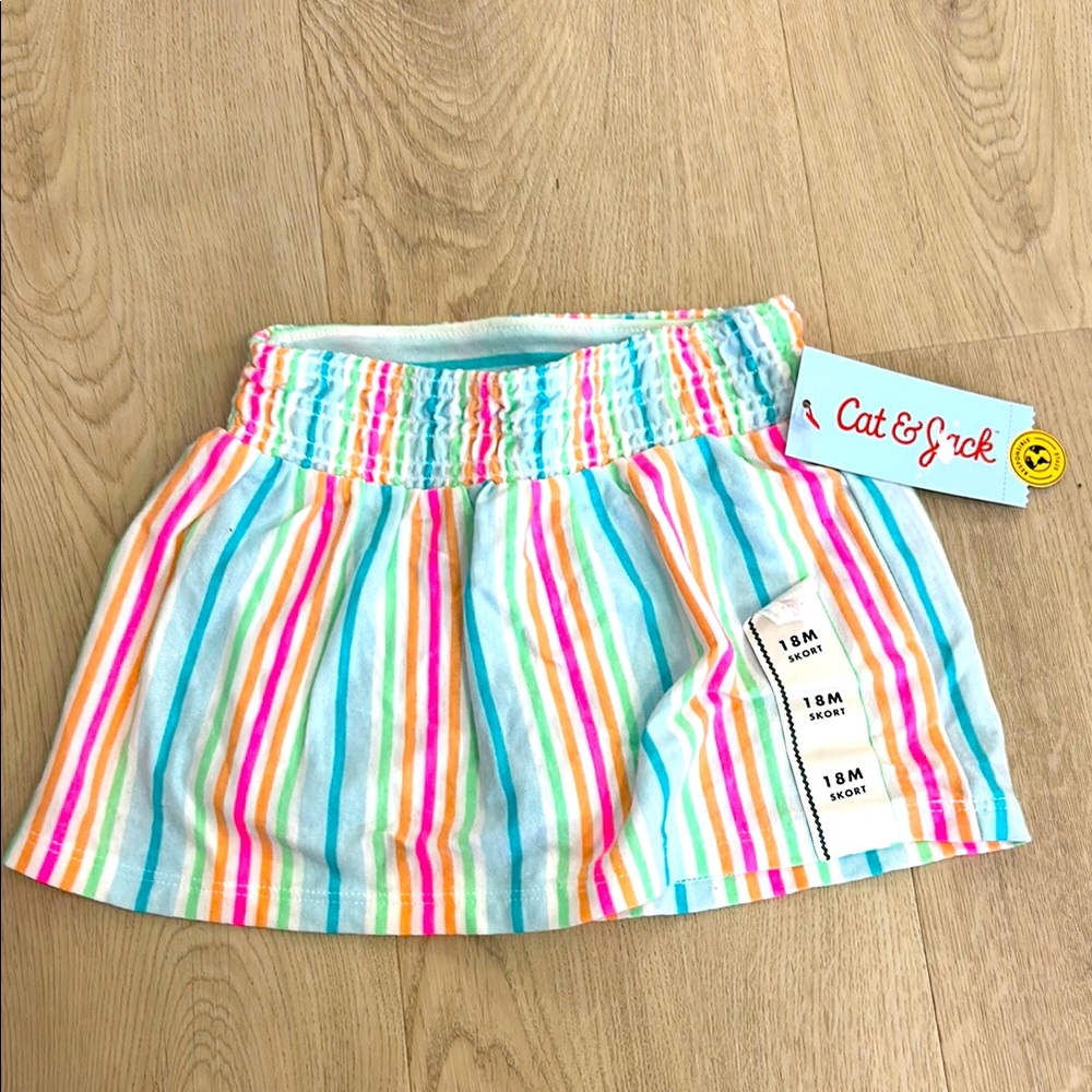 Cat & Jack Vibrant Striped Toddler Skort 18m NWT